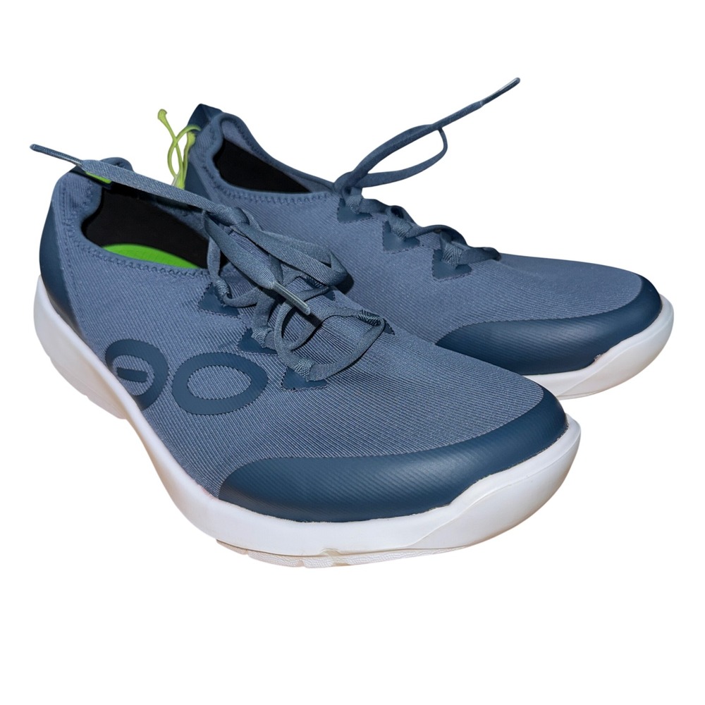 NEW Oofos OOmg Sport Mens 10 Recovery Sneaker Blue Lace Up Lightweight Comfort